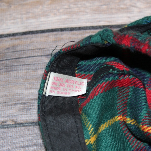 Plaid Stretch Back Hat Acrylic One-Size-Fits-All - Picture 5 of 6